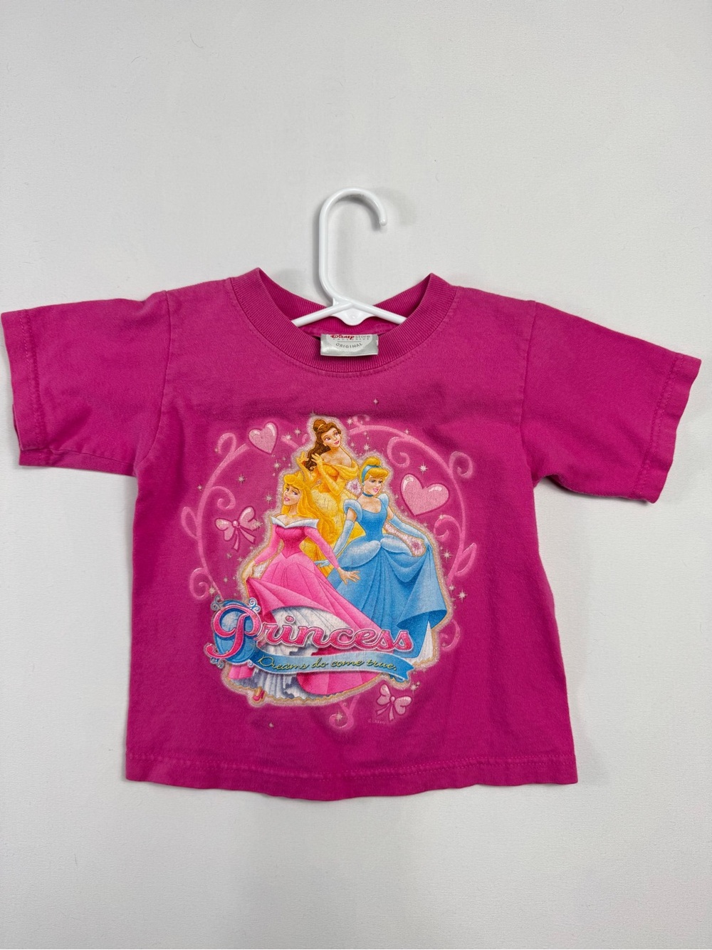 Disney Pink Princess Graphic Tee with Multicolor Princess Print